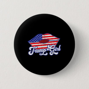 Trump Girl Y Lips Usa Flag 2020 Election Republica 6 Cm Round Badge