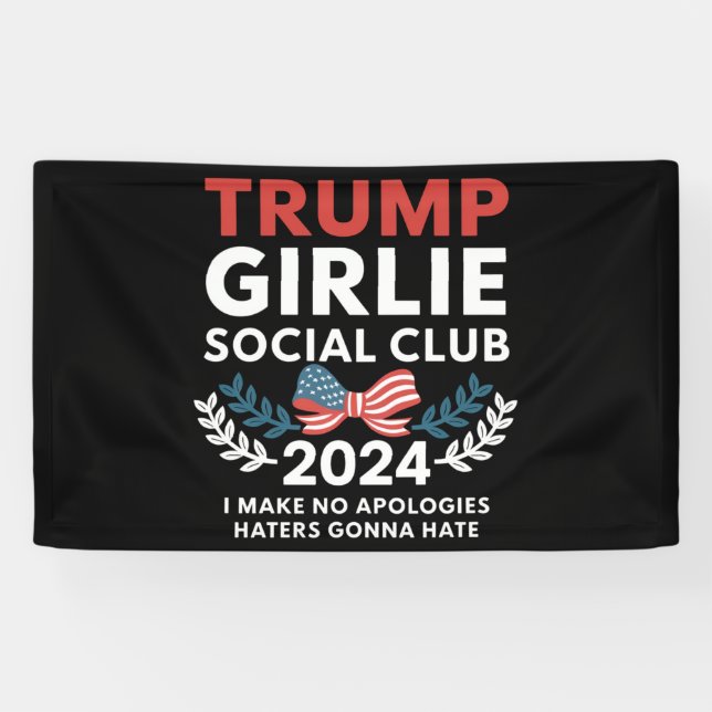 Trump Girlie Coquette Social Club Bow Election  Banner (Horizontal)