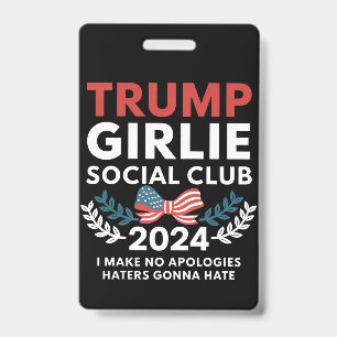 Trump Girlie Coquette Social Club Bow Election  ID Badge
