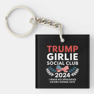 Trump Girlie Coquette Social Club Bow Election  Key Ring
