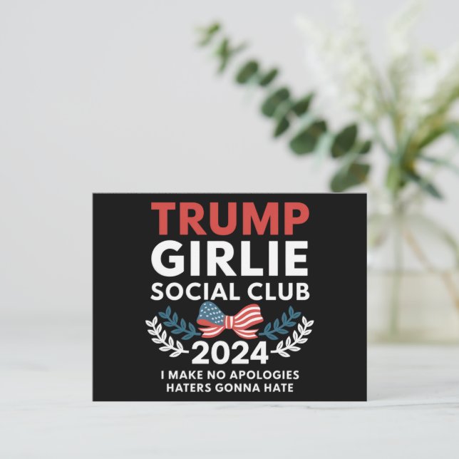 Trump Girlie Coquette Social Club Bow Election  Postcard (Standing Front)