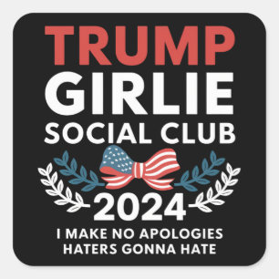Trump Girlie Coquette Social Club Bow Election  Square Sticker