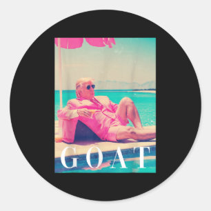 Trump Goat Shirt Summer 2024 Retro Funny Pink Dona Classic Round Sticker