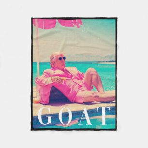 Trump Goat Shirt Summer 2024 Retro Funny Pink Dona Fleece Blanket