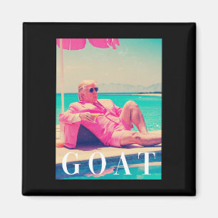 Trump Goat Shirt Summer 2024 Retro Funny Pink Dona Magnet