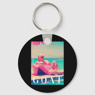 Trump Goat Summer 2024 Retro Funny Pink Donald Tru Key Ring