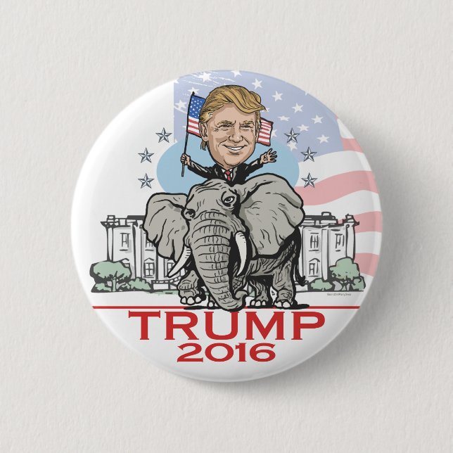Trump GOP Elephant Tour 6 Cm Round Badge (Front)