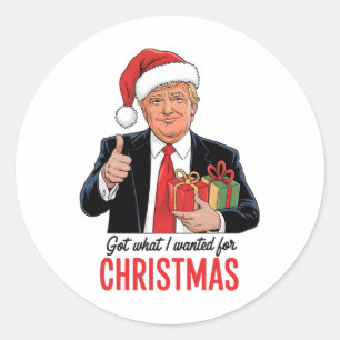 Trump Got What I Wanted For Christmas Funny Xmas 1 Classic Round Sticker