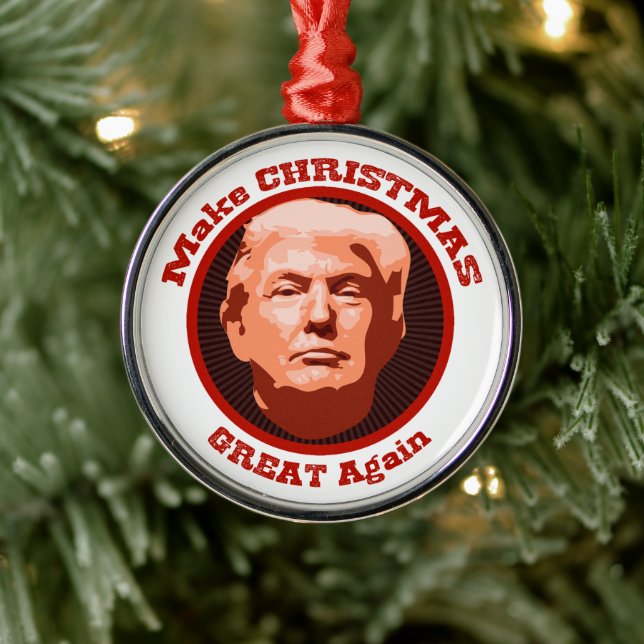 Trump Great Christmas Metal Tree Decoration (Tree)