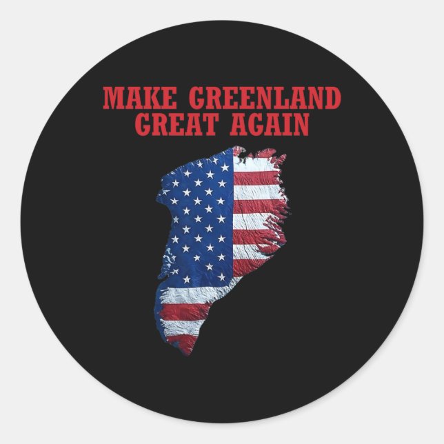 Trump Greenland Usa Flag Make Greenland Great Agai Classic Round Sticker (Front)