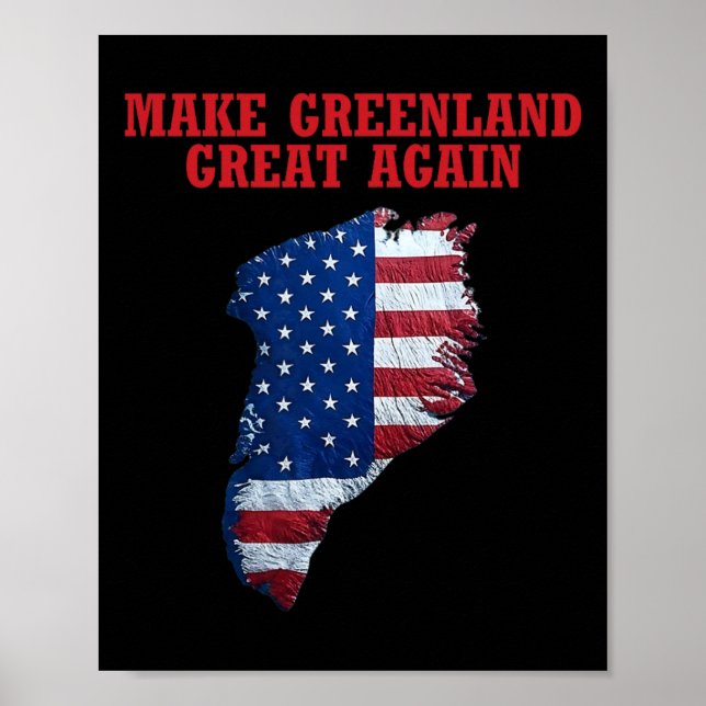Trump Greenland Usa Flag Make Greenland Great Agai Poster (Front)