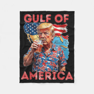 Trump Greeting From The Gulf Beach Of America Patr Fleece Blanket