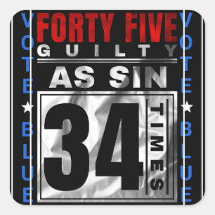 Trump Guilty Square Sticker