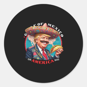 Trump Gulf Of Mexico Est America 2025  Classic Round Sticker