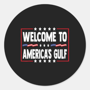 Trump Gulf Of Usa America Funny Gulf Of Mexico Usa Classic Round Sticker