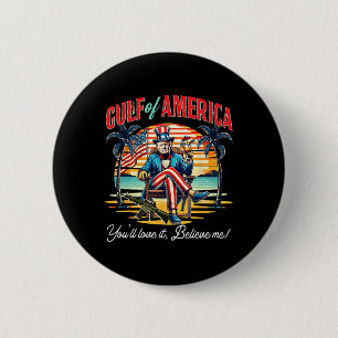 Trump Gulf Of Usa America Ocean 6 Cm Round Badge
