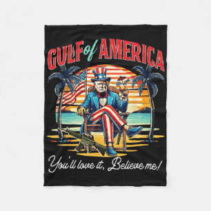 Trump Gulf Of Usa America Ocean Fleece Blanket