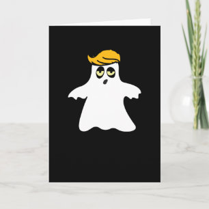 Trump Hair Ghost Halloween Costume Cute Hilarious Card