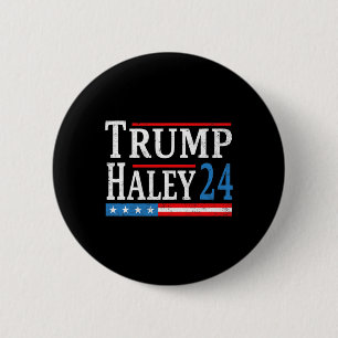 Trump Haley 2024 President Election Republican Tic 6 Cm Round Badge