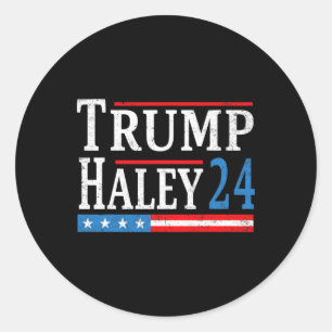 Trump Haley 2024 President Election Republican Tic Classic Round Sticker