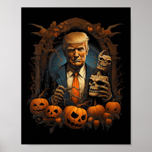 Trump Halloween Costume Scary President Pumpkin Gi Poster