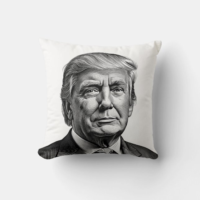 TRUMP HANDSOME PORTRAIT THROW PILLOW (Front)
