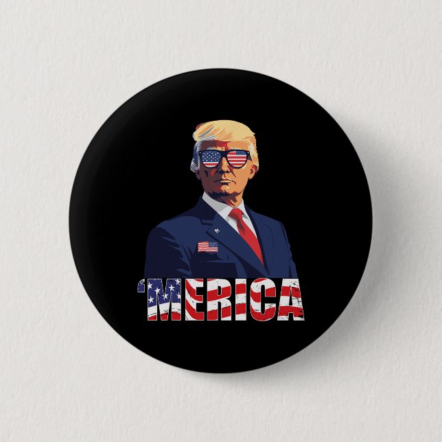 Trump Happy 4th Of July Trump American Flag 1  6 Cm Round Badge (Front)