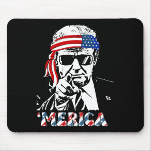 Trump Happy 4th Of July Trump American Flag 1  Mouse Pad