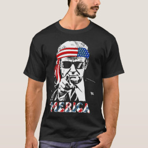 Trump Happy 4th Of July Trump American Flag 1  T-Shirt