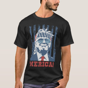 Trump Happy 4th Of July Trump American Flag 9  T-Shirt