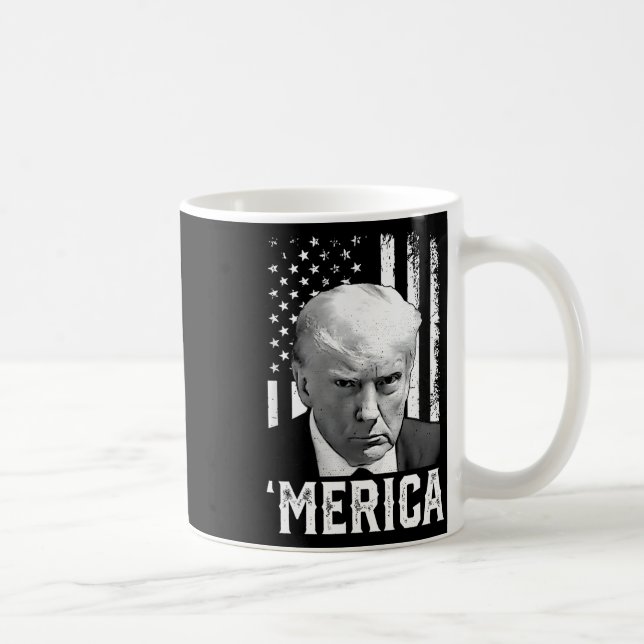 Trump Happy 4th Of July Trump American Flag Gifts  Coffee Mug (Right)