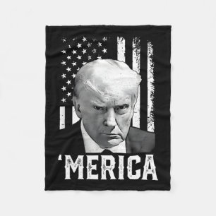 Trump Happy 4th Of July Trump American Flag Gifts Fleece Blanket