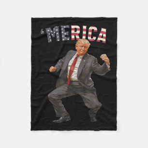 Trump Happy 4th Of July Trump American Flag Gifts Fleece Blanket