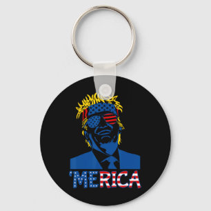 Trump Happy 4th Of July Trump American Flag Gifts  Key Ring