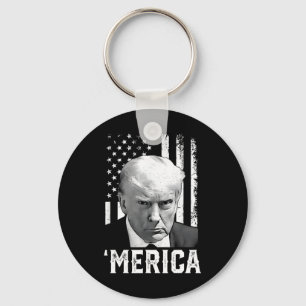 Trump Happy 4th Of July Trump American Flag Gifts Key Ring