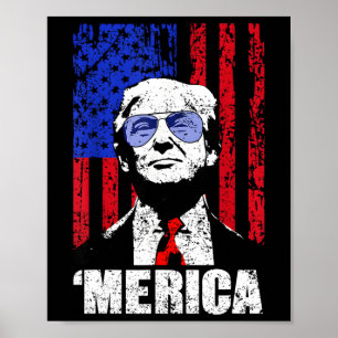 Trump Happy 4th Of July Trump American Flag Gifts  Poster