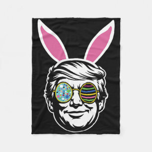 Trump Happy Easter Bunny Egg Hunt Spring Funny Hop Fleece Blanket