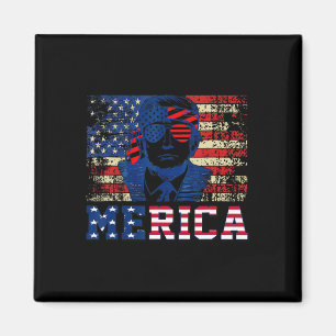 Trump Happy Fourth 4th Of July Trump American Flag Magnet