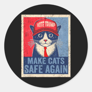 Trump Harris Make Pet Safe Again Democratic Republ Classic Round Sticker