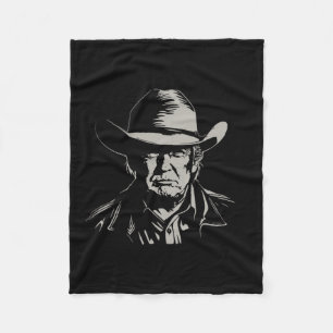 Trump Head Cowboy Usa 2024 Vote Election Us Maga 1 Fleece Blanket