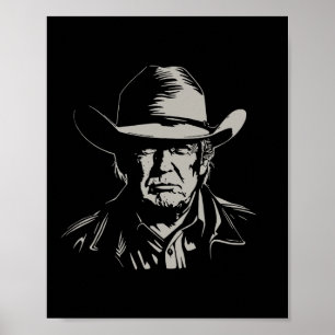 Trump Head Cowboy Usa 2024 Vote Election Us Maga 1 Poster