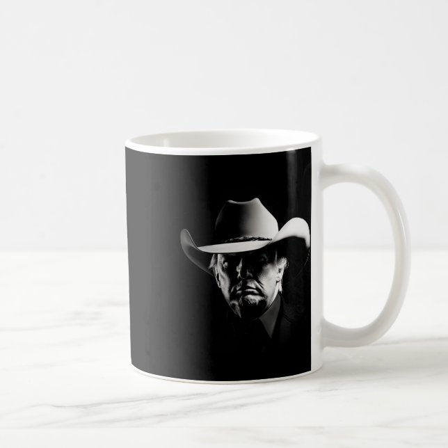 Trump Head Cowboy Usa 2024 Vote Election Us Maga  Coffee Mug (Right)