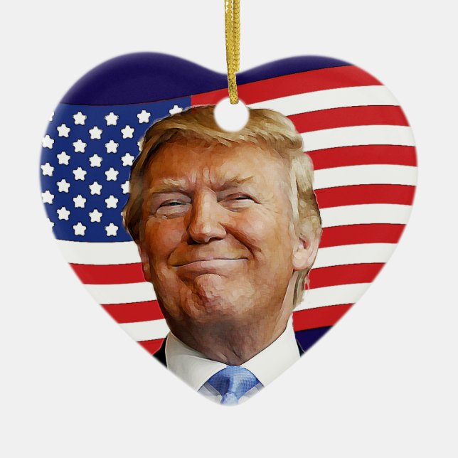 Trump Heart Ceramic Ornament (Front)