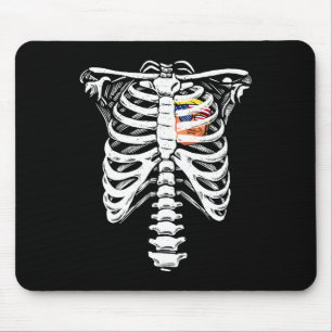 Trump Heart Skeleton Rib Cage Halloween Love Trump Mouse Pad