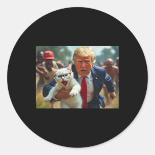 Trump Holding Cat Vote Trump Pets For Trump Vote P Classic Round Sticker