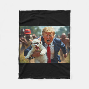 Trump Holding Cat Vote Trump Pets For Trump Vote P Fleece Blanket
