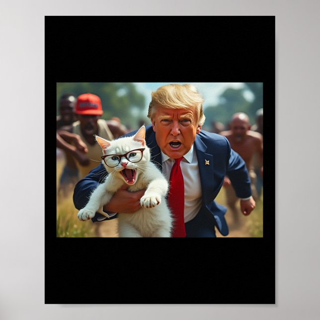 Trump Holding Cat Vote Trump Pets For Trump Vote P Poster (Front)