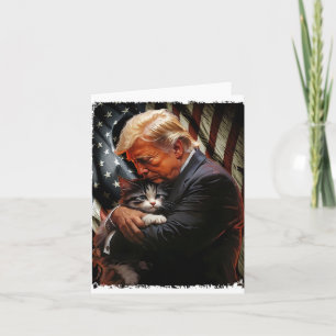Trump Holding Cats Merry Christmas Festive Funny  Card