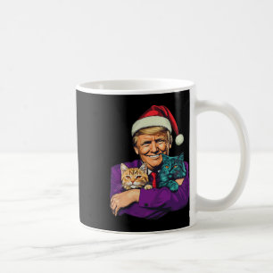 Trump Holding Cats Merry Christmas Festive Funny  Coffee Mug