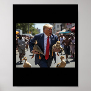 Trump Holding Duck And Cat Vote Trump Pets For Tru Poster